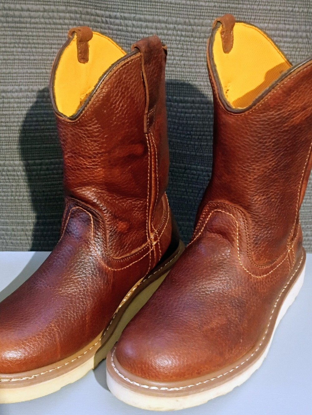 Noble Outfitters 65102 Men's Wedge Wellington Work Boots 10.5W Whiskey Leather
